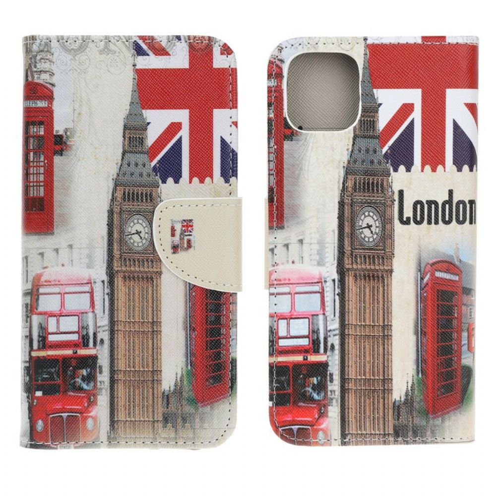 Leren Hoesje voor iPhone 13 Mini Londen Leven