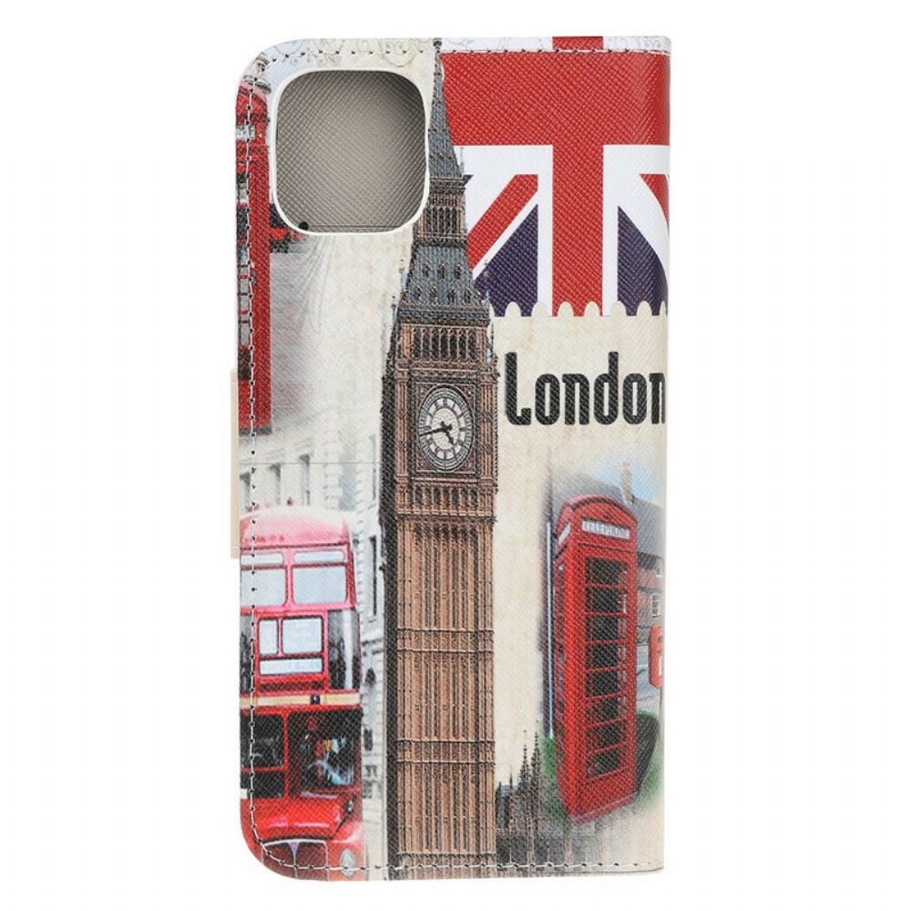 Leren Hoesje voor iPhone 13 Mini Londen Leven