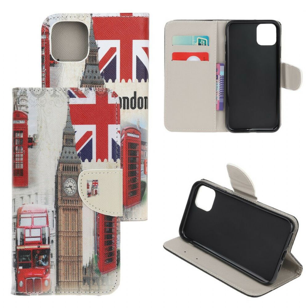 Leren Hoesje voor iPhone 13 Mini Londen Leven