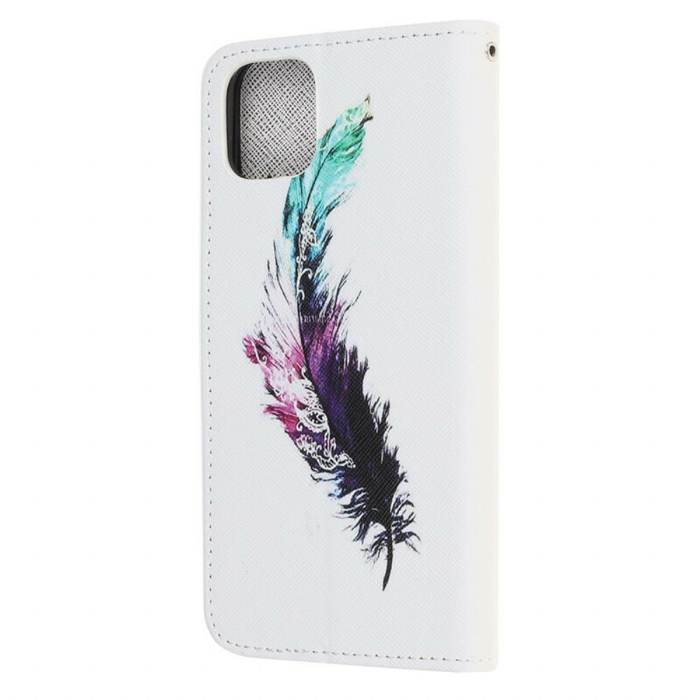 Leren Hoesje voor iPhone 13 Mini Met Ketting Thong Veer