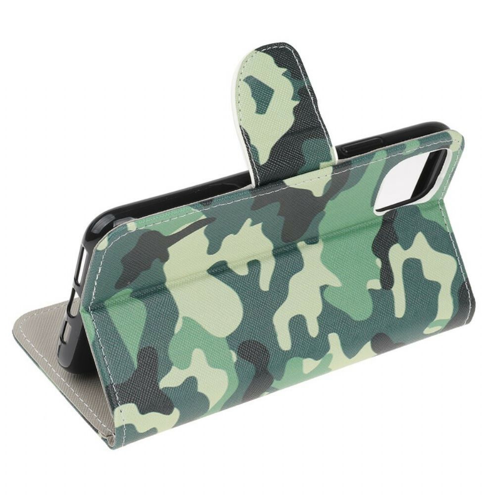 Leren Hoesje voor iPhone 13 Mini Militaire Camouflage