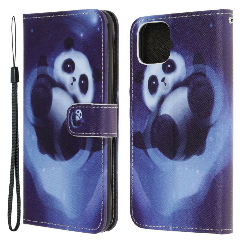 Leren Hoesje voor iPhone 13 Mini Panda Ruimte