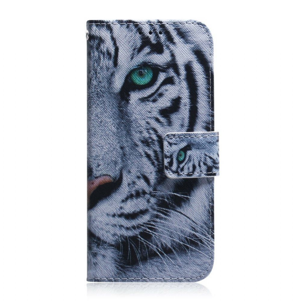 Leren Hoesje voor iPhone 13 Mini Tijgergezicht