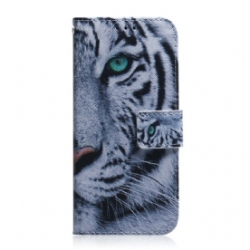 Leren Hoesje voor iPhone 13 Mini Tijgergezicht