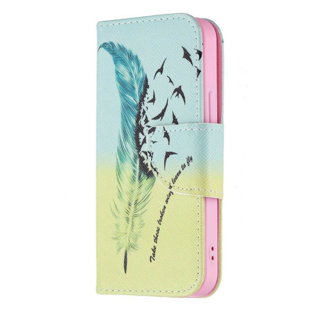 Leren Hoesje voor iPhone 13 Mini Leren Vliegen