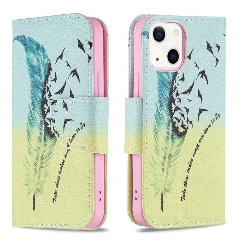 Leren Hoesje voor iPhone 13 Mini Leren Vliegen