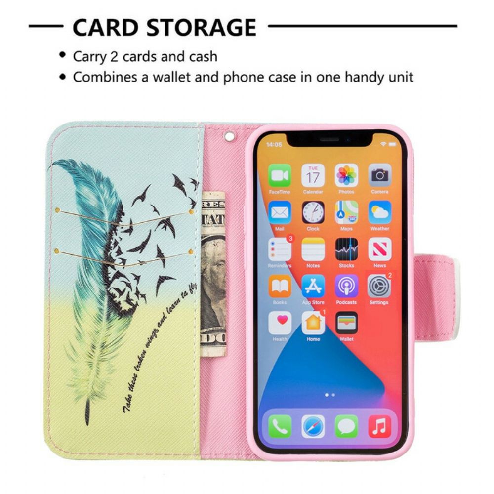 Leren Hoesje voor iPhone 13 Mini Leren Vliegen