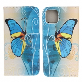 Leren Hoesje voor iPhone 13 Mini Vlinders