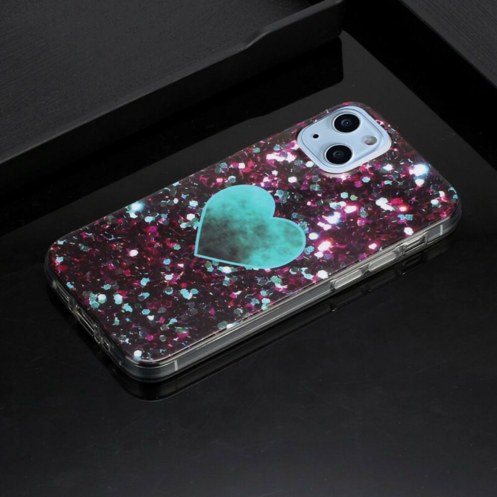 Telefoonhoesje voor iPhone 13 Mini Glitter Marmer