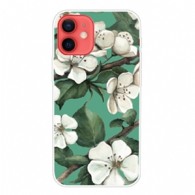 Telefoonhoesje voor iPhone 13 Mini Witte Bloemen Geschilderd