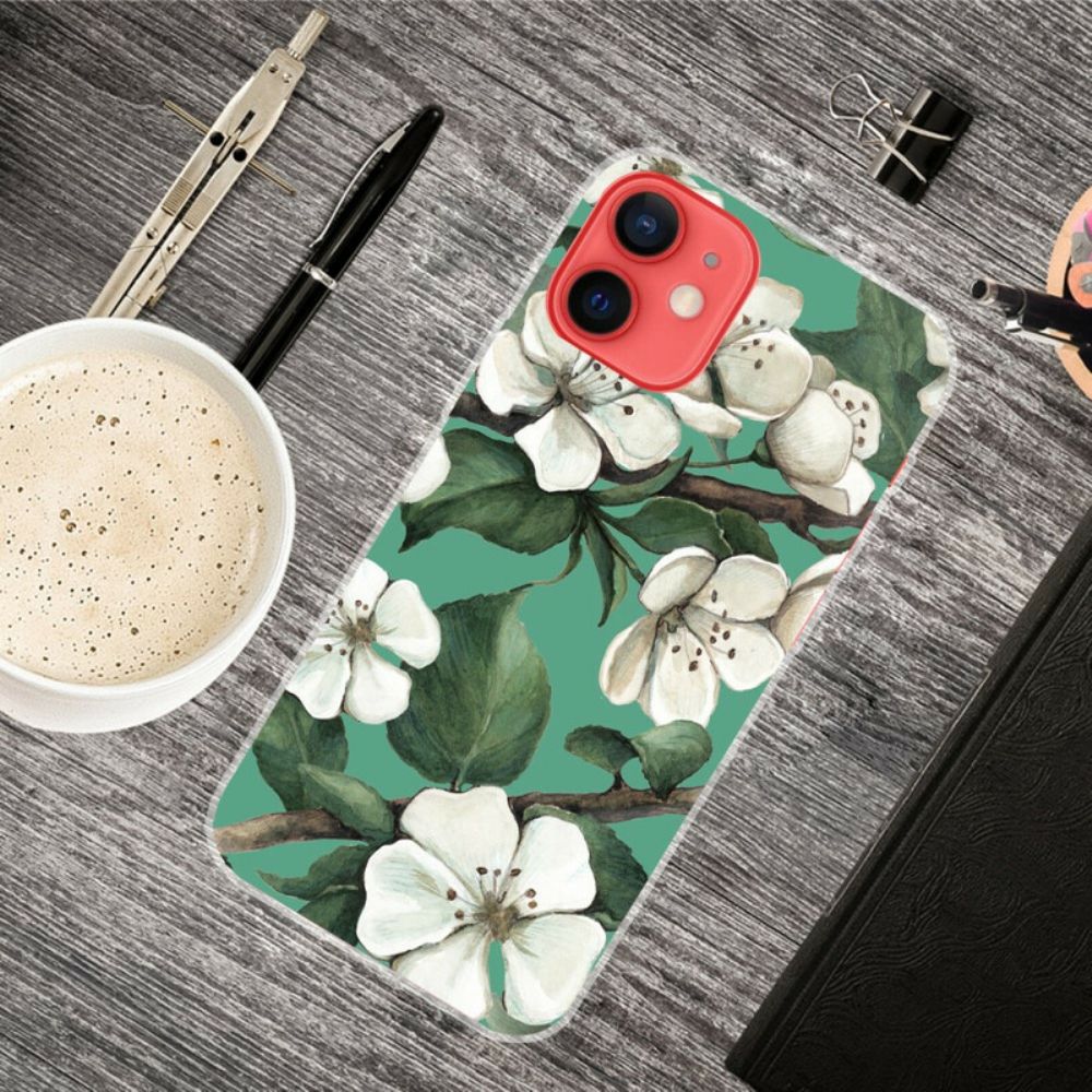 Telefoonhoesje voor iPhone 13 Mini Witte Bloemen Geschilderd