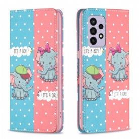 Bescherming Hoesje voor Samsung Galaxy A33 5G Folio-hoesje Babyolifanten