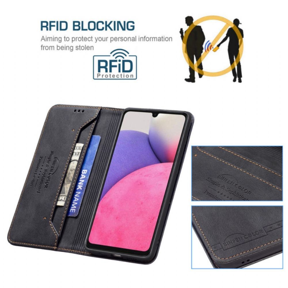 Bescherming Hoesje voor Samsung Galaxy A33 5G Folio-hoesje Rfid Couture Binfen-kleur