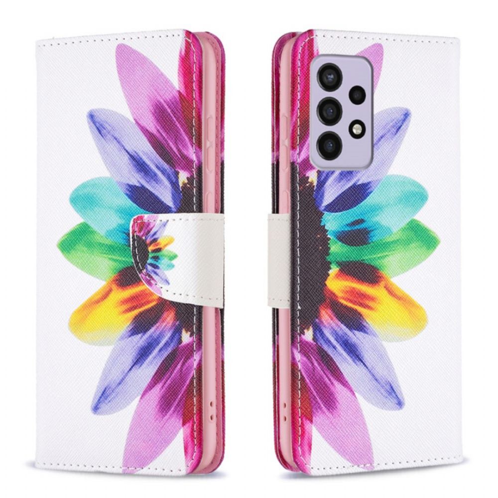 Flip Case voor Samsung Galaxy A33 5G Aquarel Bloem