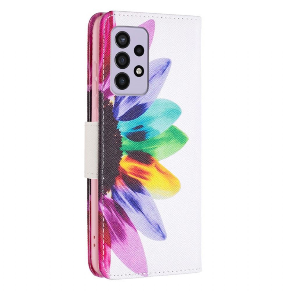 Flip Case voor Samsung Galaxy A33 5G Aquarel Bloem