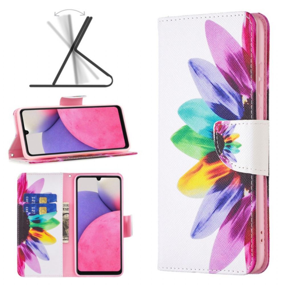 Flip Case voor Samsung Galaxy A33 5G Aquarel Bloem