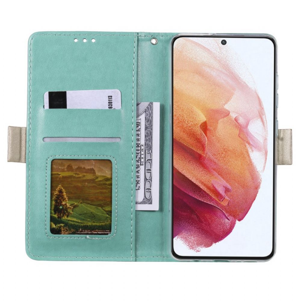 Folio-hoesje voor Samsung Galaxy A33 5G Met Ketting Portemonnee Met Veters En Bandjes