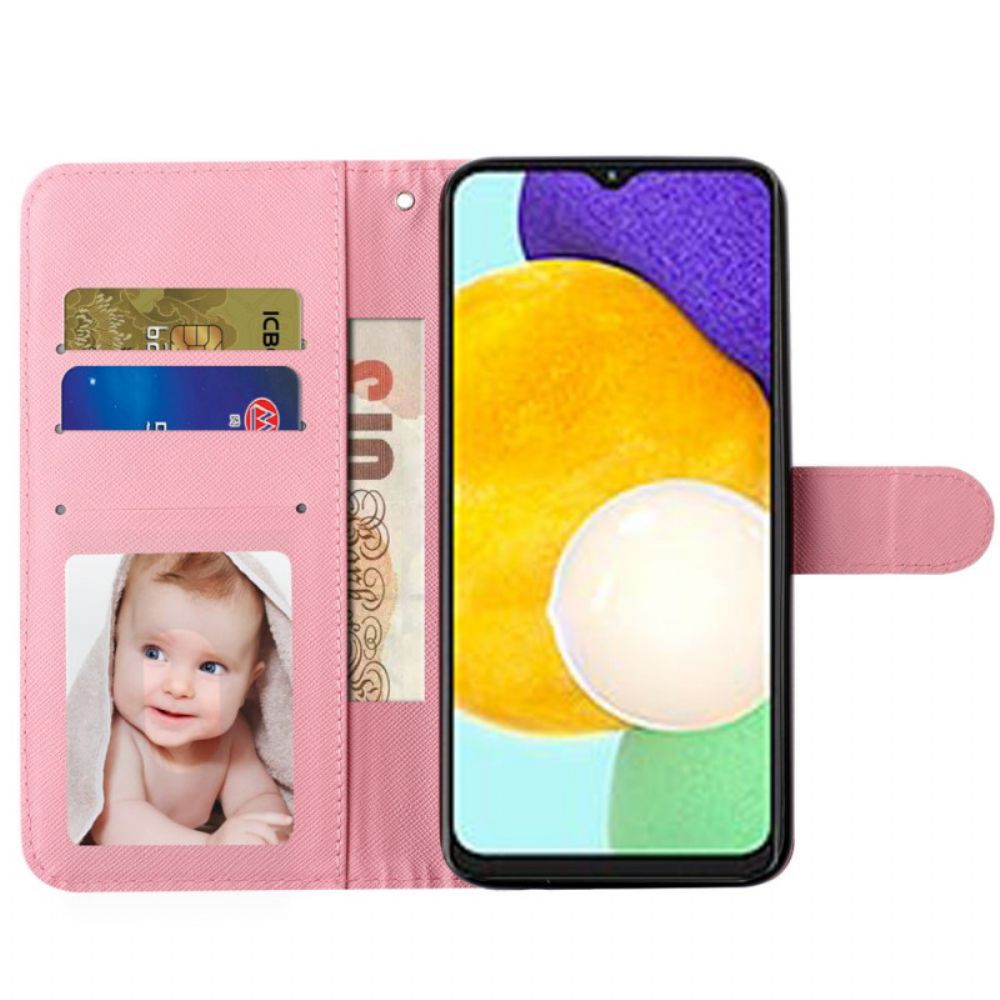 Folio-hoesje voor Samsung Galaxy A33 5G Met Ketting Thong Beren