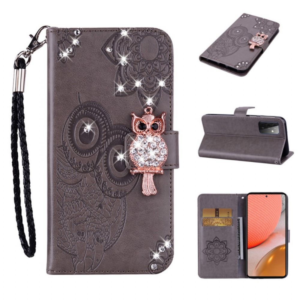 Folio-hoesje voor Samsung Galaxy A33 5G Uil Mandala En Charm