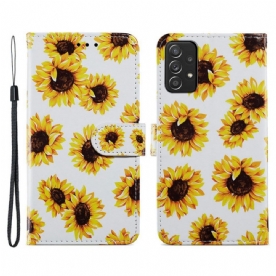 Folio-hoesje voor Samsung Galaxy A33 5G Zonnebloemen