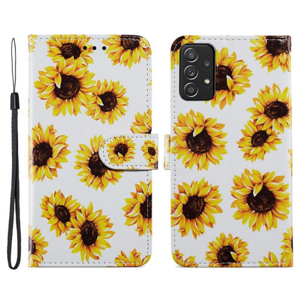 Folio-hoesje voor Samsung Galaxy A33 5G Zonnebloemen