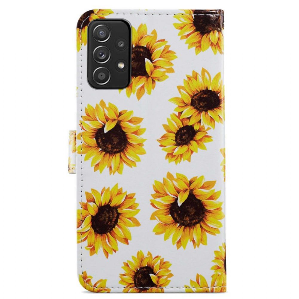 Folio-hoesje voor Samsung Galaxy A33 5G Zonnebloemen