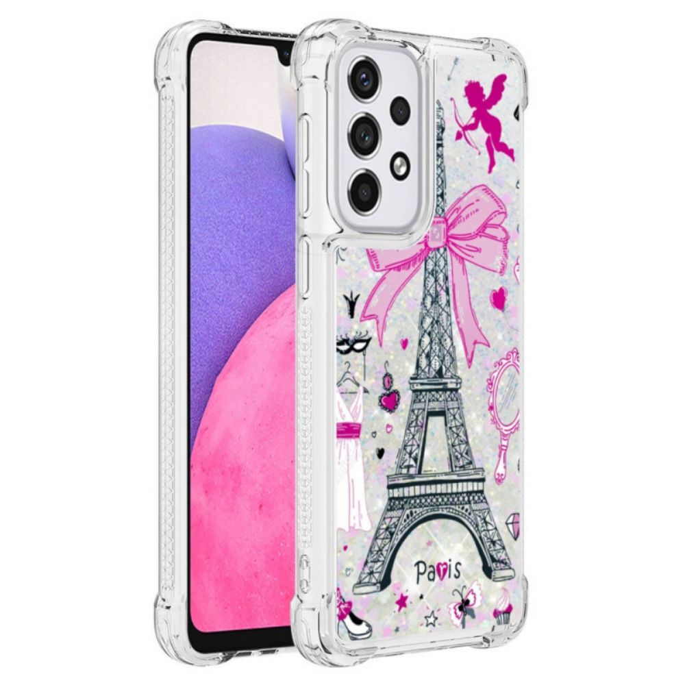 Hoesje voor Samsung Galaxy A33 5G Eiffeltoren Glitter