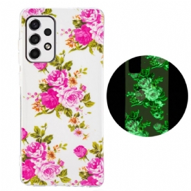 Hoesje voor Samsung Galaxy A33 5G Fluorescerende Vrijheidsbloemen