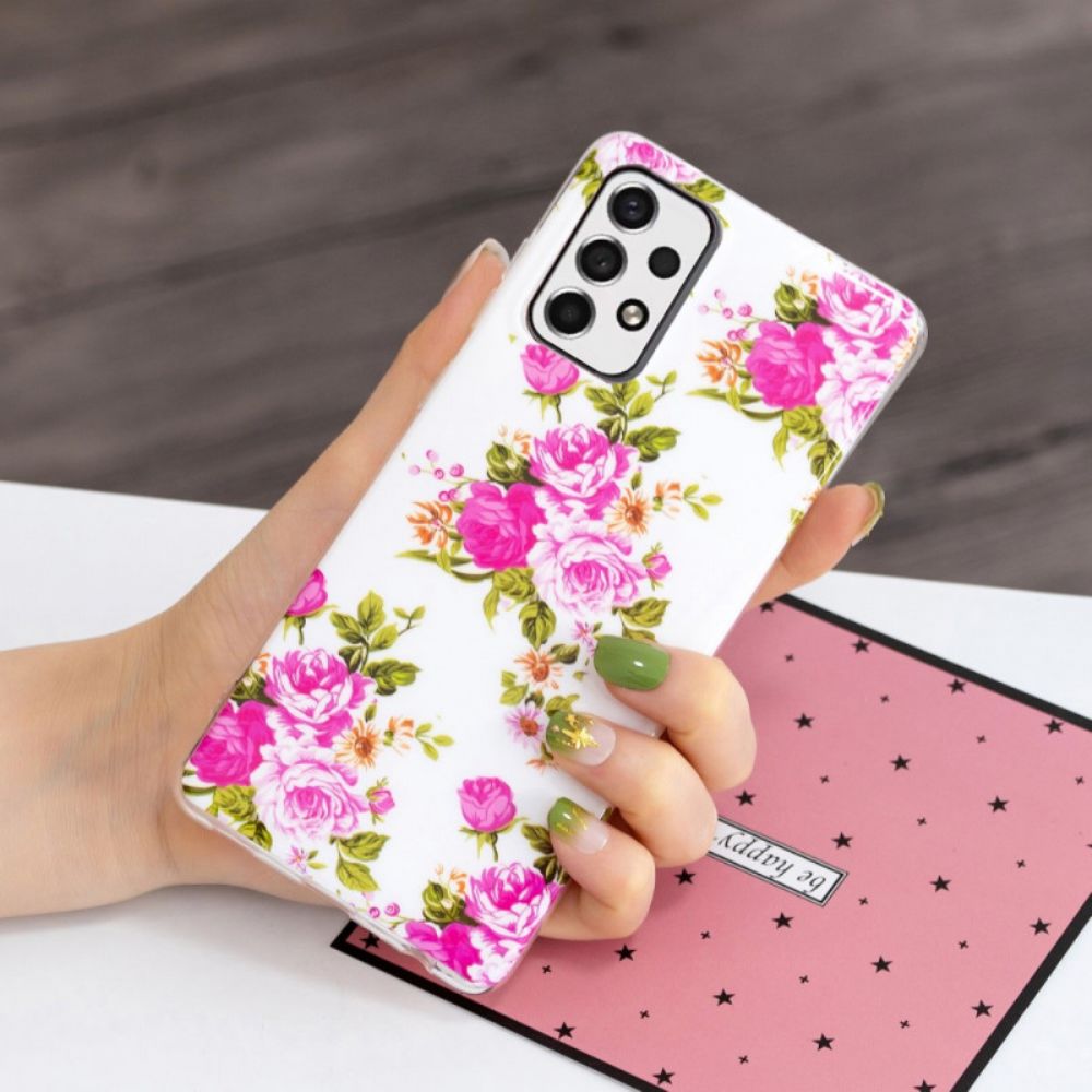 Hoesje voor Samsung Galaxy A33 5G Fluorescerende Vrijheidsbloemen