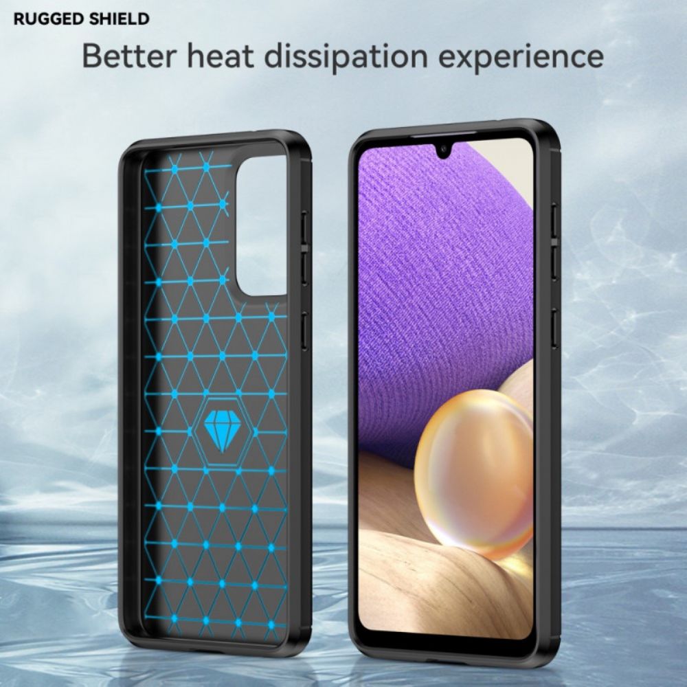 Hoesje voor Samsung Galaxy A33 5G Geborstelde Koolstofvezel