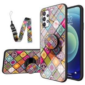 Hoesje voor Samsung Galaxy A33 5G Magnetische Patchwork Houder