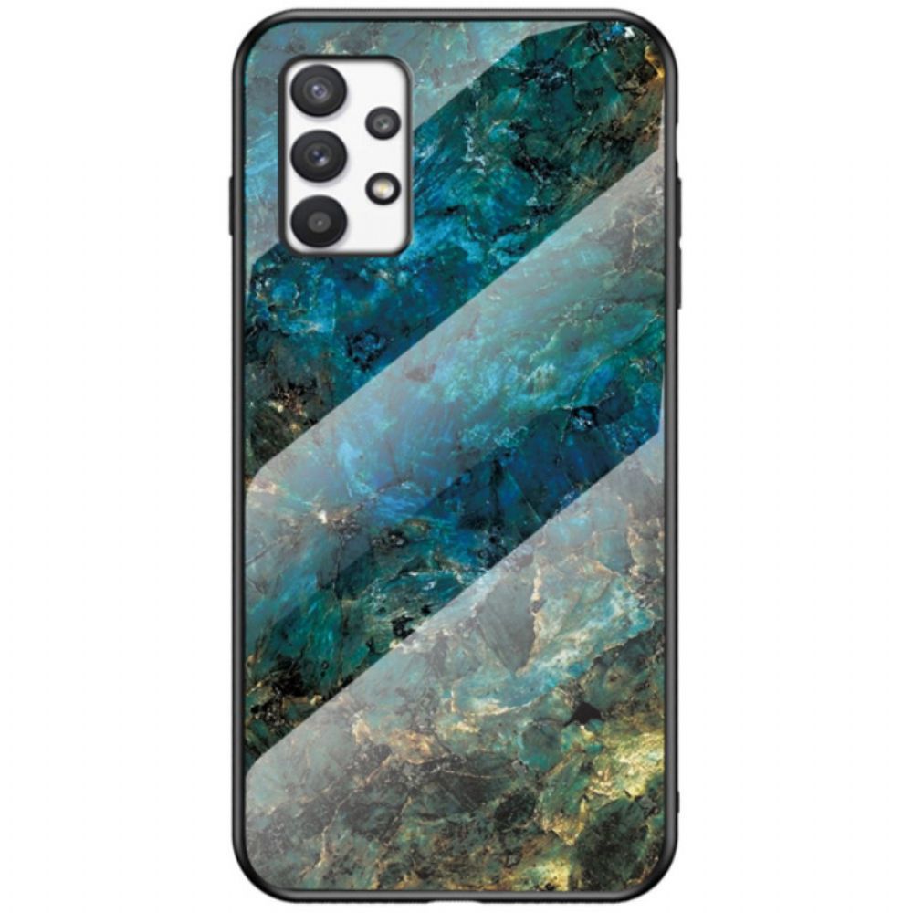 Hoesje voor Samsung Galaxy A33 5G Marmer Kleuren Gehard Glas