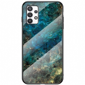 Hoesje voor Samsung Galaxy A33 5G Marmer Kleuren Gehard Glas