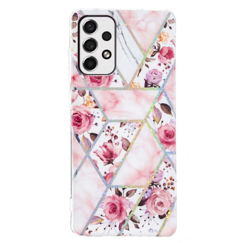 Hoesje voor Samsung Galaxy A33 5G Marmerbloemen