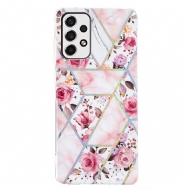 Hoesje voor Samsung Galaxy A33 5G Marmerbloemen