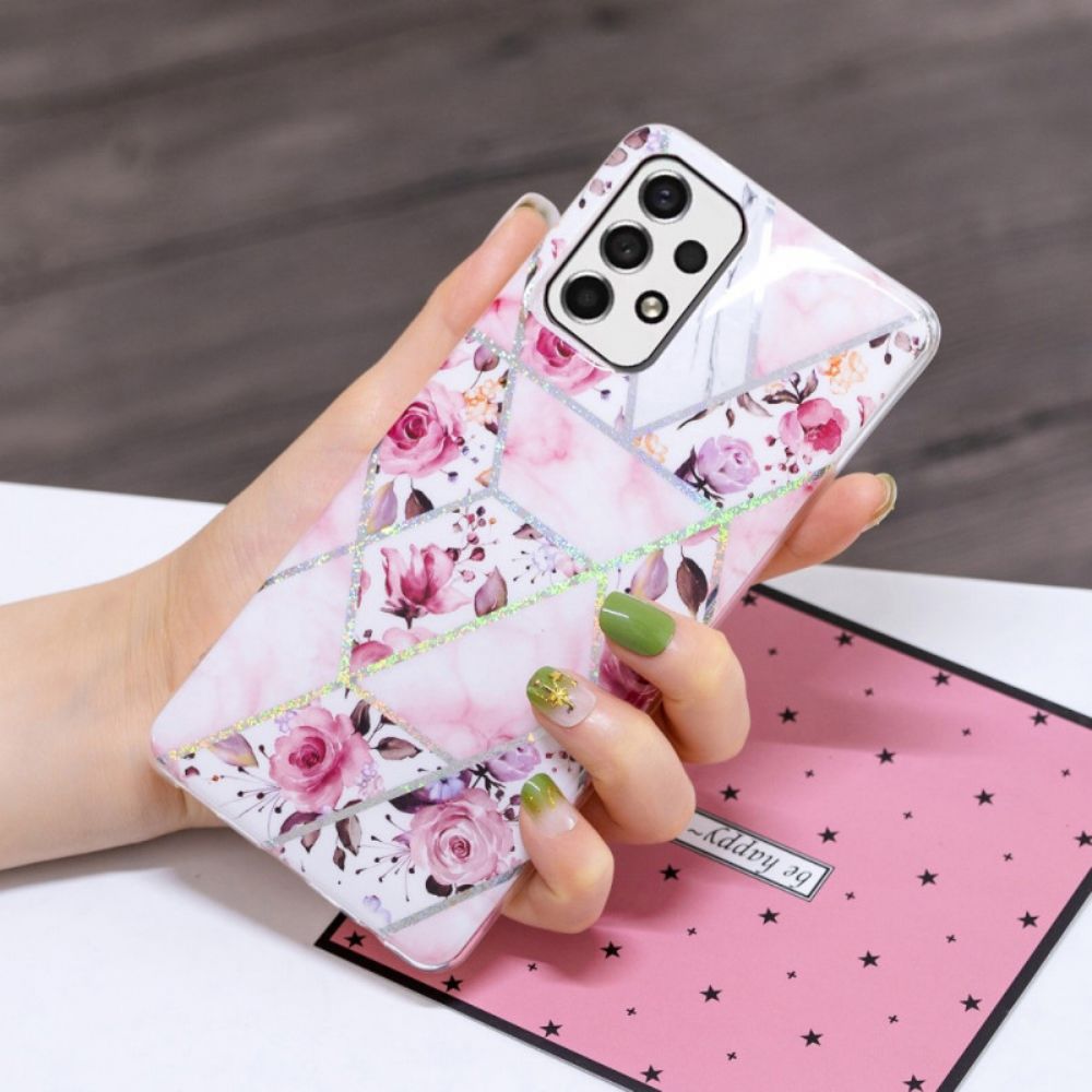 Hoesje voor Samsung Galaxy A33 5G Marmerbloemen