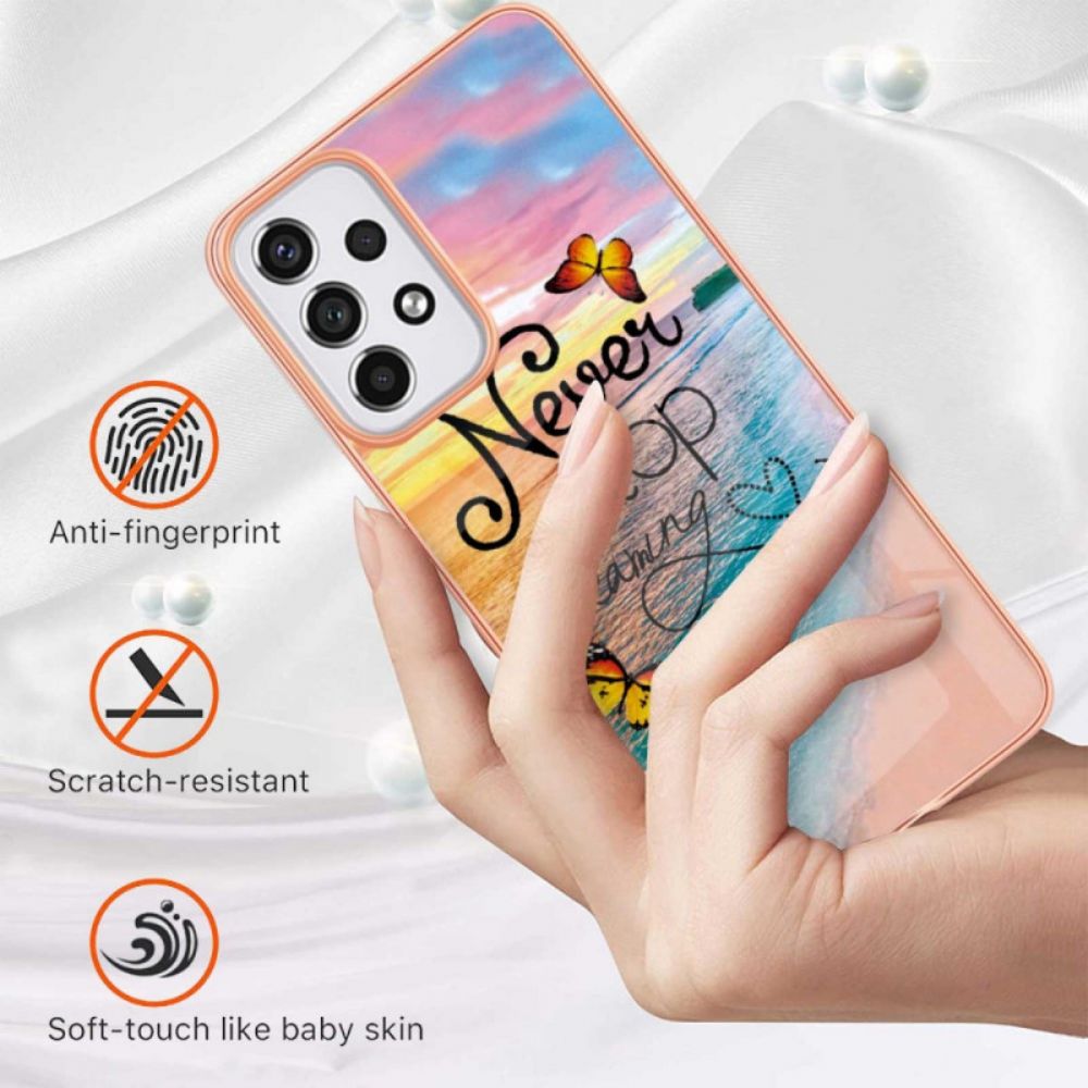 Hoesje voor Samsung Galaxy A33 5G Stop Nooit Met Dromen Over Vlinders