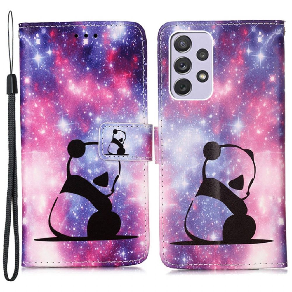 Leren Hoesje voor Samsung Galaxy A33 5G Panda Galaxy