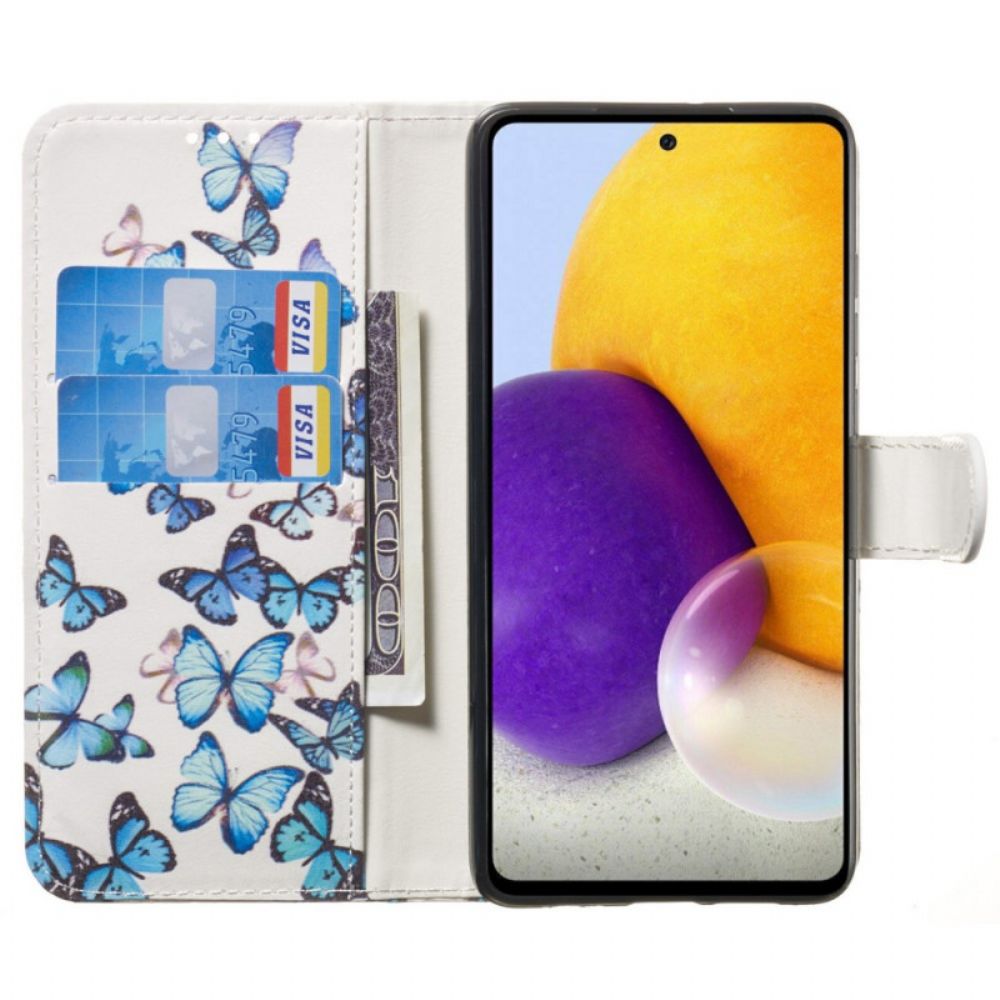 Leren Hoesje voor Samsung Galaxy A33 5G De Vlinders Stijl