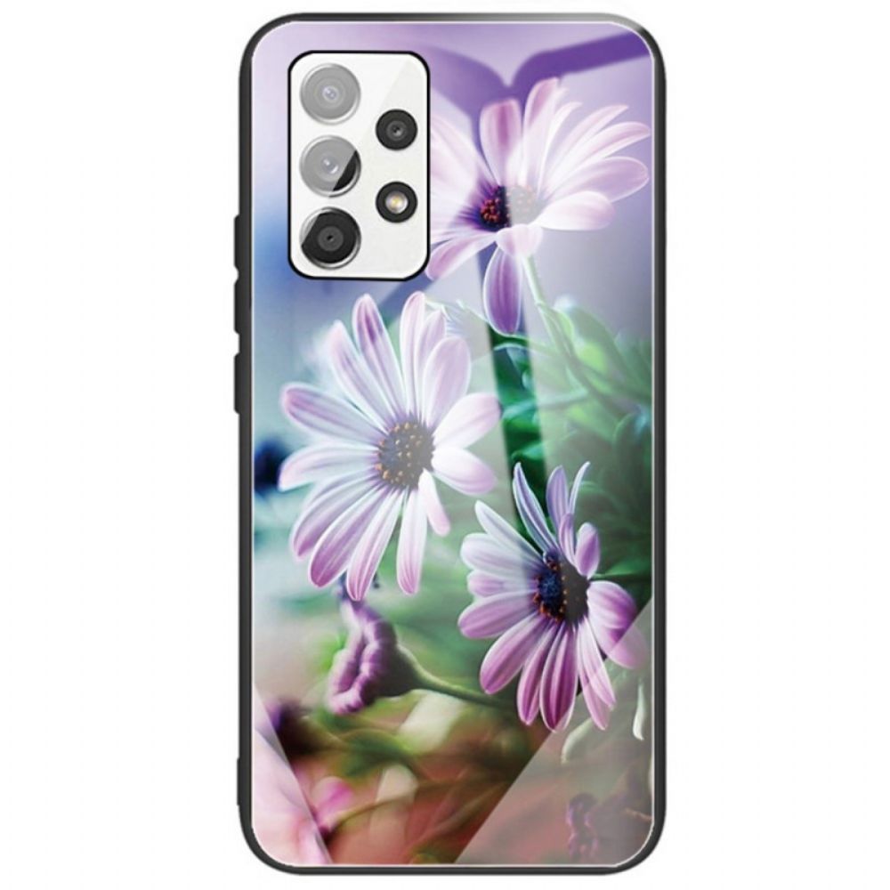 Telefoonhoesje voor Samsung Galaxy A33 5G Bloemen Van Gehard Glas