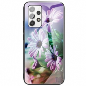 Telefoonhoesje voor Samsung Galaxy A33 5G Bloemen Van Gehard Glas