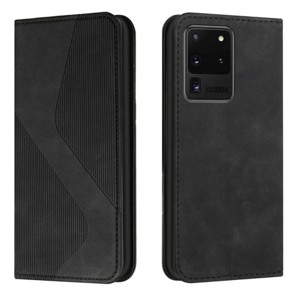 Bescherming Hoesje voor Samsung Galaxy S20 Ultra Folio-hoesje S-design Lederen Stijl