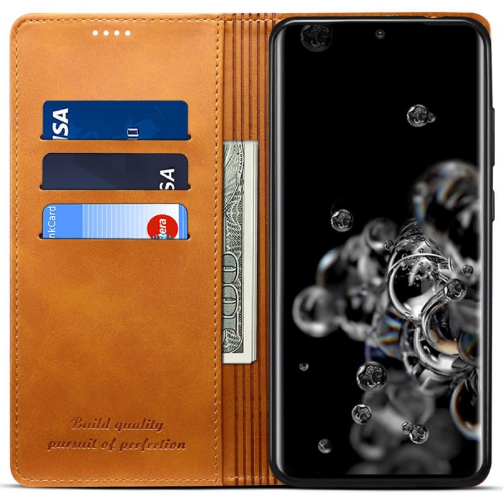 Bescherming Hoesje voor Samsung Galaxy S20 Ultra Folio-hoesje Suteni Leereffect