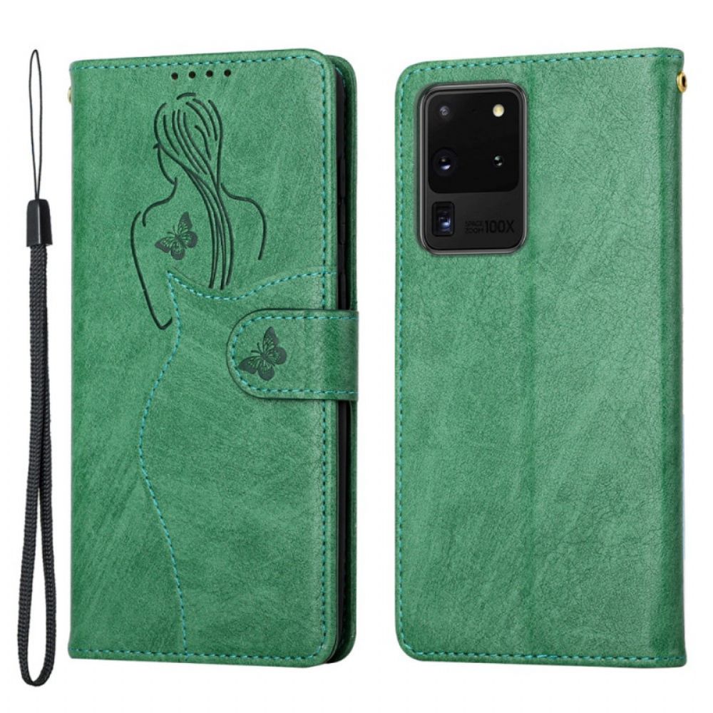 Flip Case voor Samsung Galaxy S20 Ultra Kunstleer Silhouet