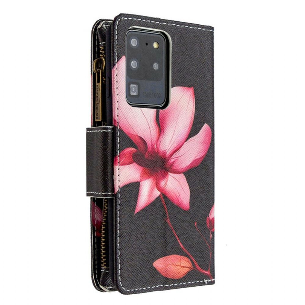 Folio-hoesje voor Samsung Galaxy S20 Ultra Bloemzak Met Rits