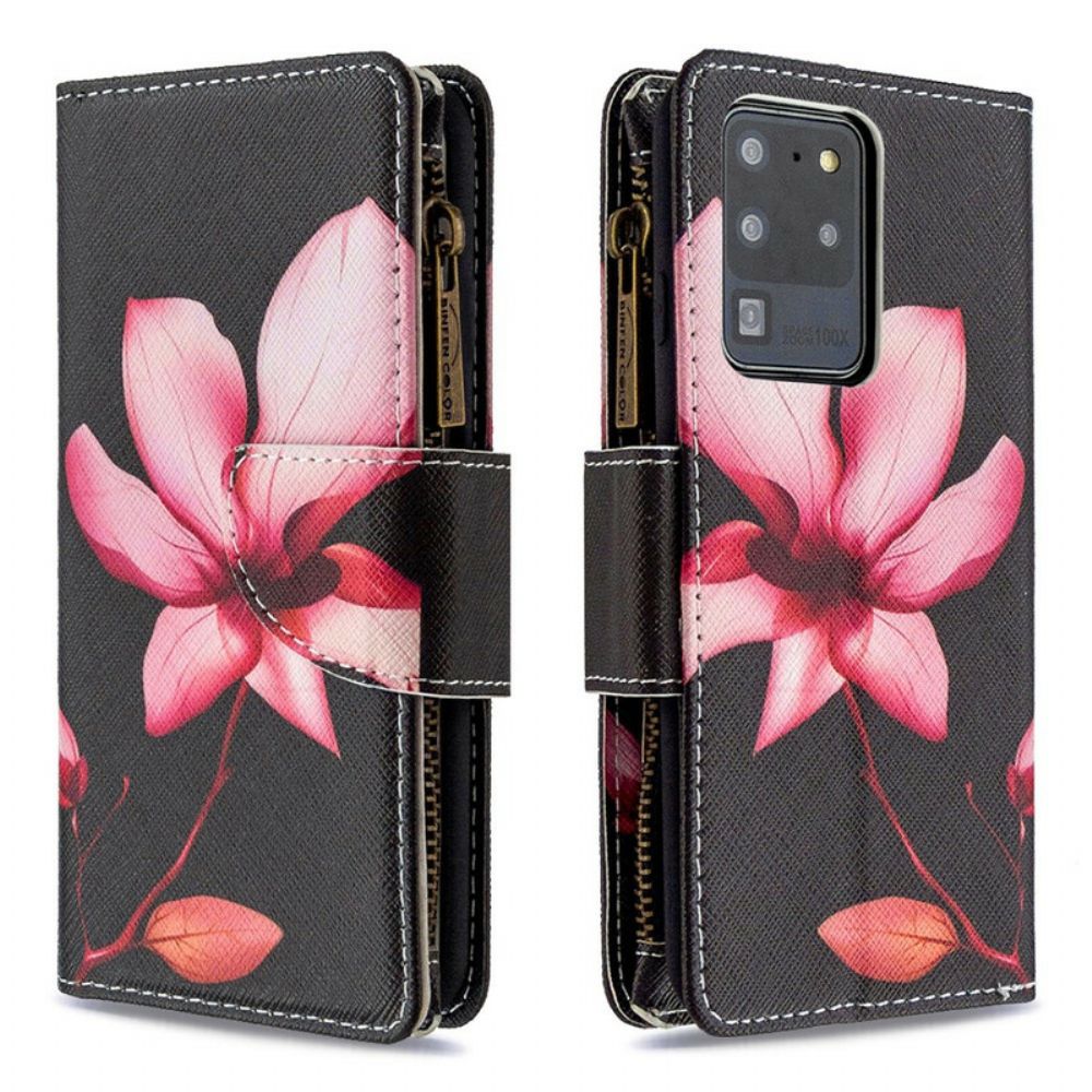 Folio-hoesje voor Samsung Galaxy S20 Ultra Bloemzak Met Rits