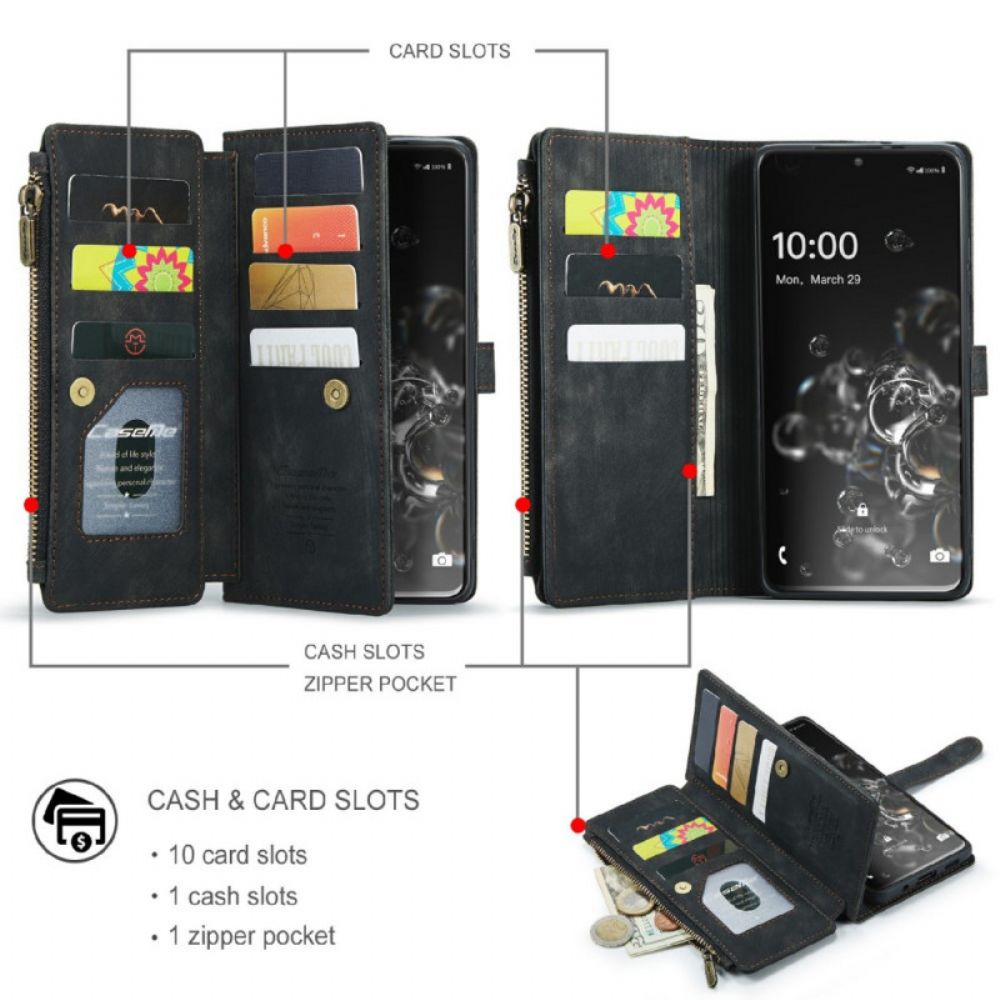 Folio-hoesje voor Samsung Galaxy S20 Ultra Caseme Zak Met Ritssluiting