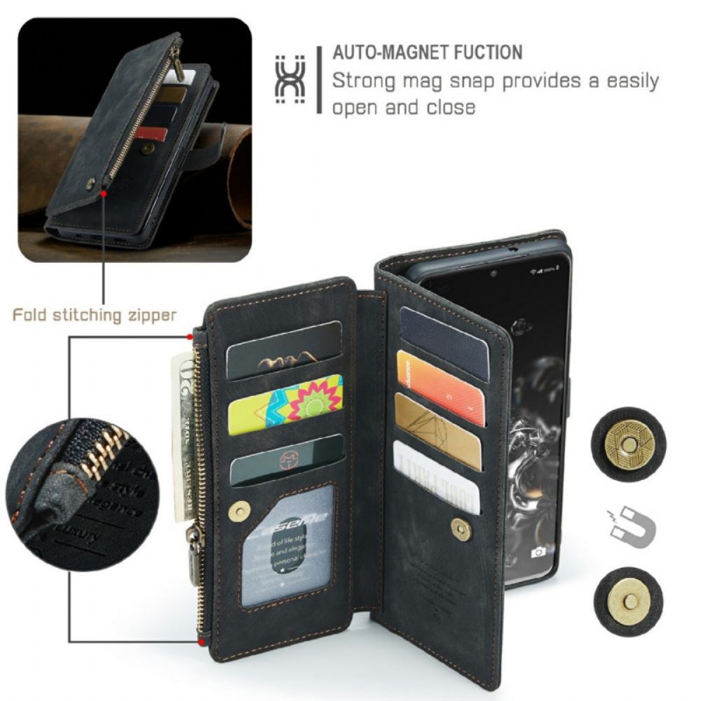 Folio-hoesje voor Samsung Galaxy S20 Ultra Caseme Zak Met Ritssluiting