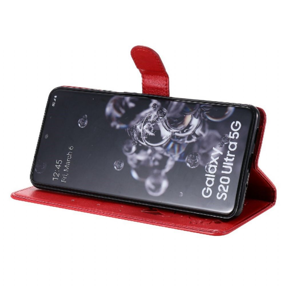 Folio-hoesje voor Samsung Galaxy S20 Ultra Met Ketting Kat En Bij Met Riem