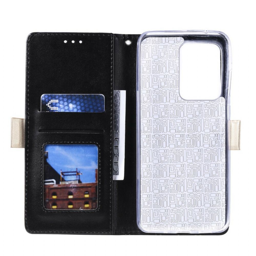 Folio-hoesje voor Samsung Galaxy S20 Ultra Met Ketting Portemonnee Met Veterband